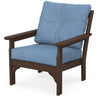 Vineyard Deep Seating Chair Mahogany Frame Sky Blue Cushions