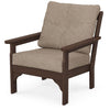Vineyard Deep Seating Chair Mahogany Frame Spiced Burlap Cushions