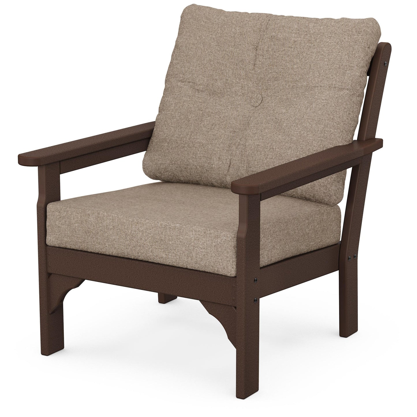 Vineyard Deep Seating Chair Mahogany Frame Spiced Burlap Cushions, image 72