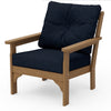 Vineyard Deep Seating Chair Natural Frame Marine Indigo Cushions