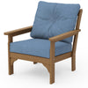 Vineyard Deep Seating Chair Natural Frame Sky Blue Cushions