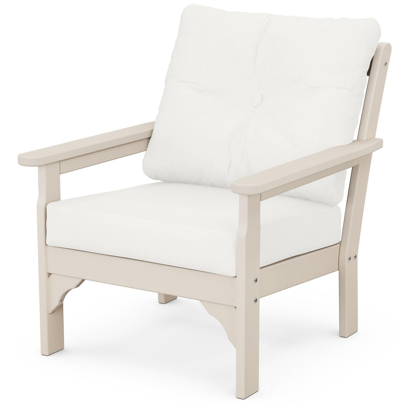 Vineyard Deep Seating Chair Sand Frame Natural Linen Cushions, image 47