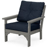 Vineyard Deep Seating Chair Slate Grey Frame Marine Indigo Cushions