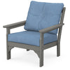 Vineyard Deep Seating Chair Slate Grey Frame Sky Blue Cushions