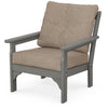 Vineyard Deep Seating Chair Slate Grey Frame Spiced Burlap Cushions