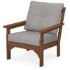 Vineyard Deep Seating Chair Teak Frame Grey Mist Cushions