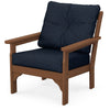 Vineyard Deep Seating Chair Teak Frame Marine Indigo Cushions