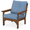 Vineyard Deep Seating Chair Teak Frame Sky Blue Cushions