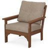 Vineyard Deep Seating Chair Teak Frame Spiced Burlap Cushions
