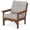 Vineyard Deep Seating Chair Teak Frame Weathered Tweed Cushions