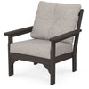 Vineyard Deep Seating Chair Vintage Coffee Frame Weathered Tweed Cushions