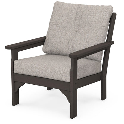 
                  Vineyard Deep Seating Chair Vintage Coffee Frame Weathered Tweed Cushions - Image 88
                