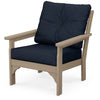 Vineyard Deep Seating Chair Vintage Sahara Frame Marine Indigo Cushions