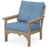 Vineyard Deep Seating Chair Vintage Sahara Frame Sky Blue Cushions