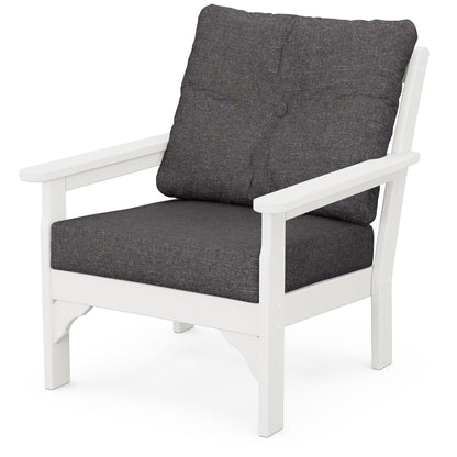 
                  Vineyard Deep Seating Chair Vintage White Frame Ash Charcoal Cushions - Image 12
                