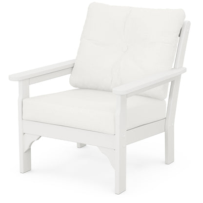 
                  Vineyard Deep Seating Chair Vintage White Frame Natural Linen Cushions - Image 51
                