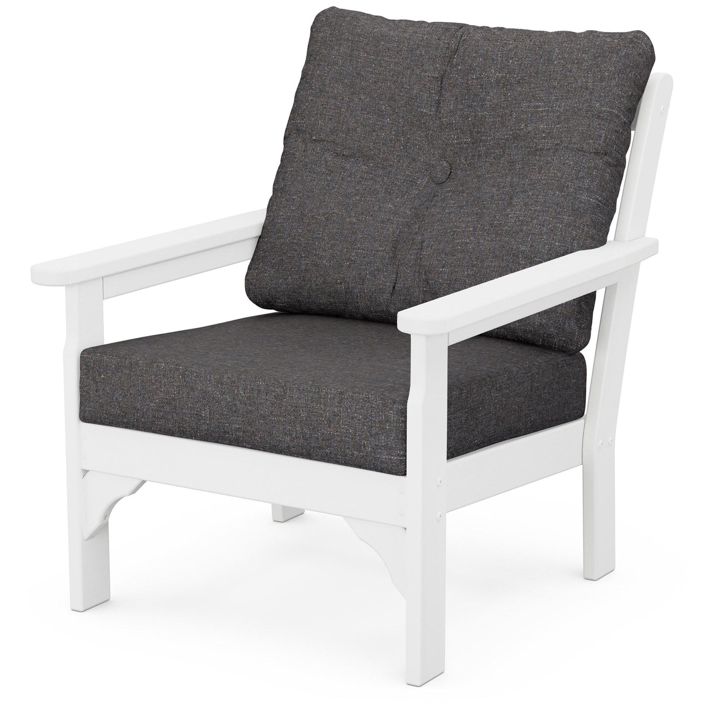 Vineyard Deep Seating Chair White Frame Ash Charcoal Cushions, image 5