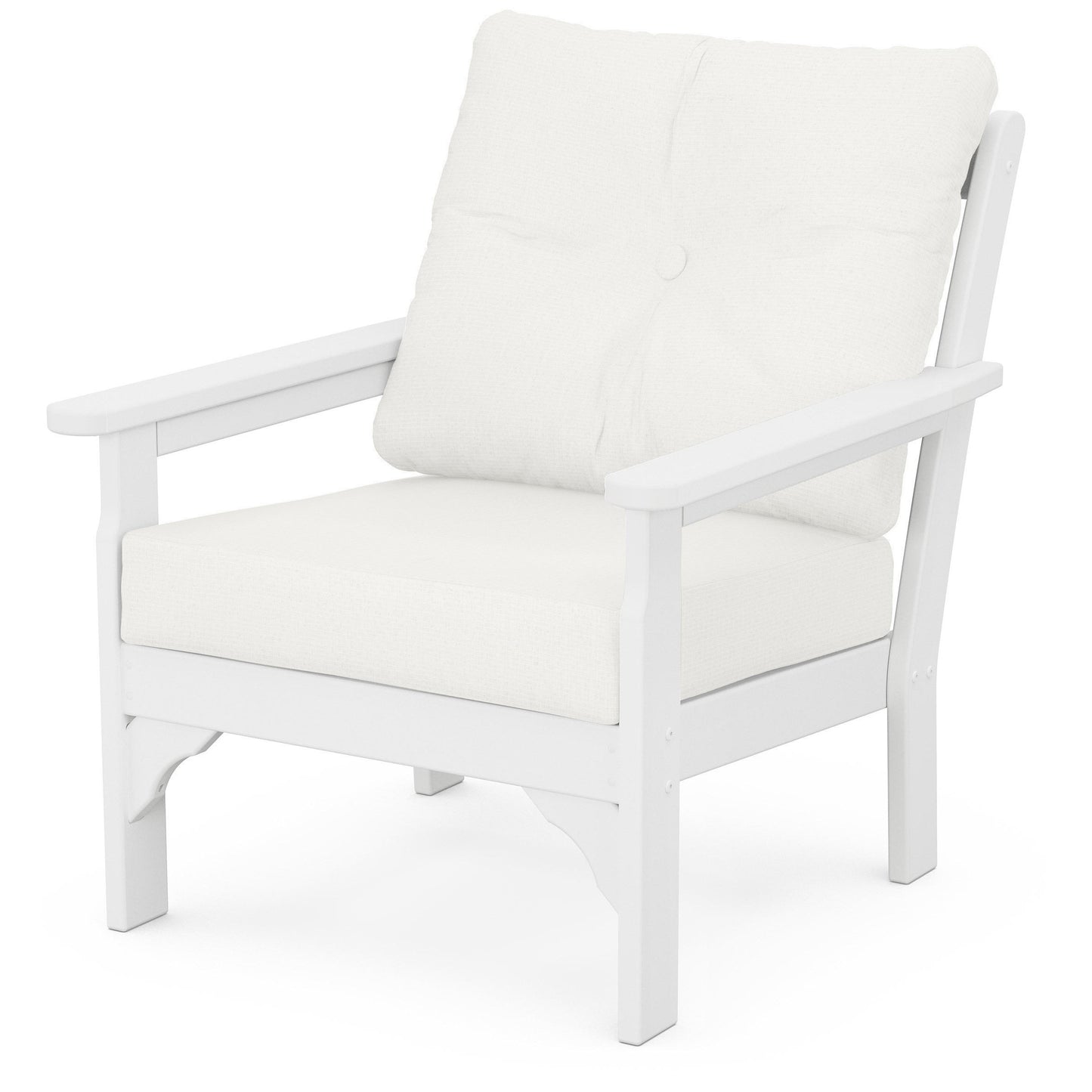 Vineyard Deep Seating Chair White Frame Natural Linen Cushions, image 44