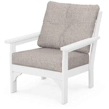 
                  Vineyard Deep Seating Chair White Frame Weathered Tweed Cushions - Image 83
                