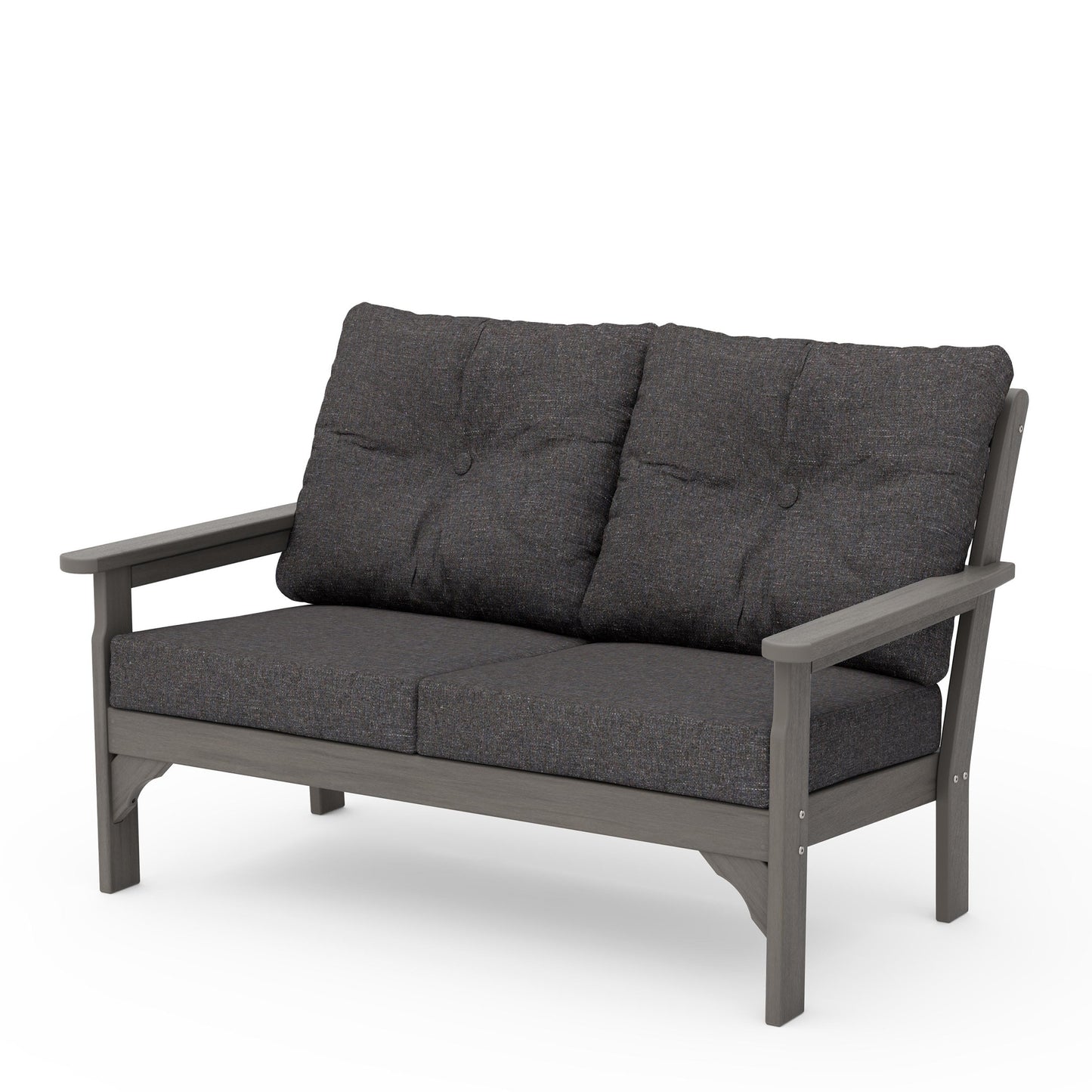 Vineyard Deep Seating Loveseat Driftwood Frame Ash Charcoal Cushions, image 16