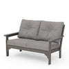 Vineyard Deep Seating Loveseat Driftwood Frame Grey Mist Cushions