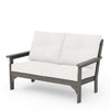 Vineyard Deep Seating Loveseat Driftwood Frame Natural Linen Cushions