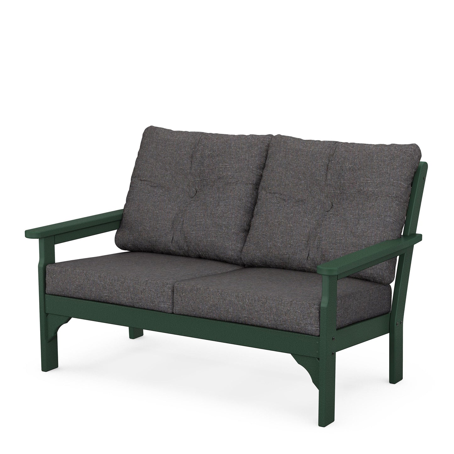 Vineyard Deep Seating Loveseat Green Frame Ash Charcoal Cushions, image 10