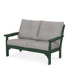 Vineyard Deep Seating Loveseat Green Frame Grey Mist Cushions