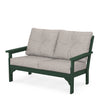 Vineyard Deep Seating Loveseat Green Frame Weathered Tweed Cushions