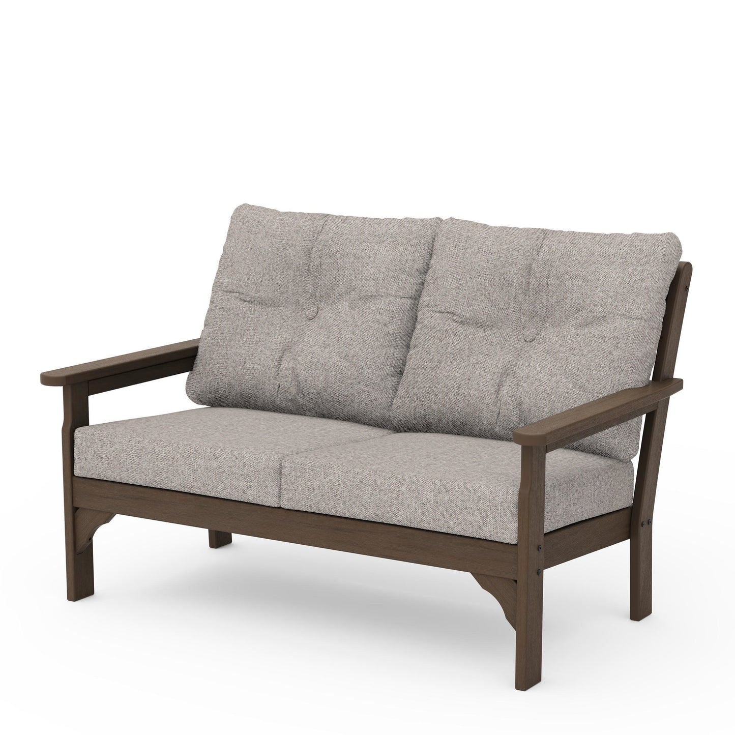 Vineyard Deep Seating Loveseat Kona Frame Weathered Tweed Cushions, image 92