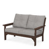 Vineyard Deep Seating Loveseat Mahogany Frame Grey Mist Cushions