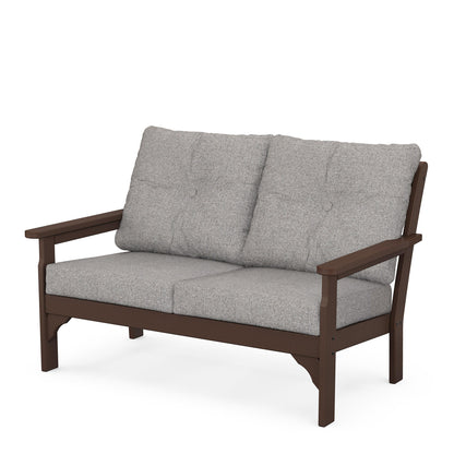 
                  Vineyard Deep Seating Loveseat Mahogany Frame Grey Mist Cushions - Image 22
                