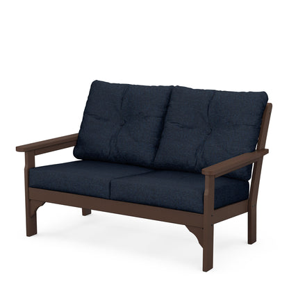 
                  Vineyard Deep Seating Loveseat Mahogany Frame Marine Indigo Cushions - Image 42
                