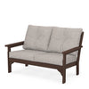 Vineyard Deep Seating Loveseat Mahogany Frame Weathered Tweed Cushions