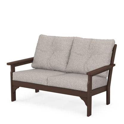 
                  Vineyard Deep Seating Loveseat Mahogany Frame Weathered Tweed Cushions - Image 86
                