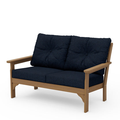 
                  Vineyard Deep Seating Loveseat Natural Frame Marine Indigo Cushions - Image 40
                