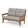 Vineyard Deep Seating Loveseat Natural Frame Weathered Tweed Cushions