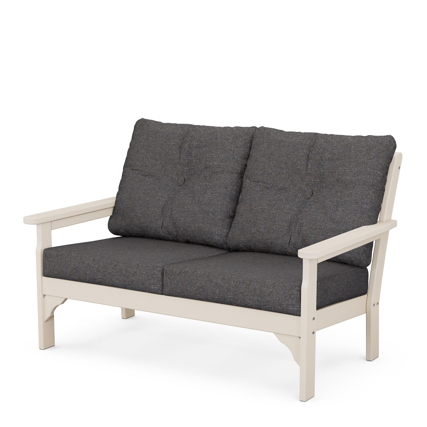 Vineyard Deep Seating Loveseat Sand Frame Ash Charcoal Cushions, image 9