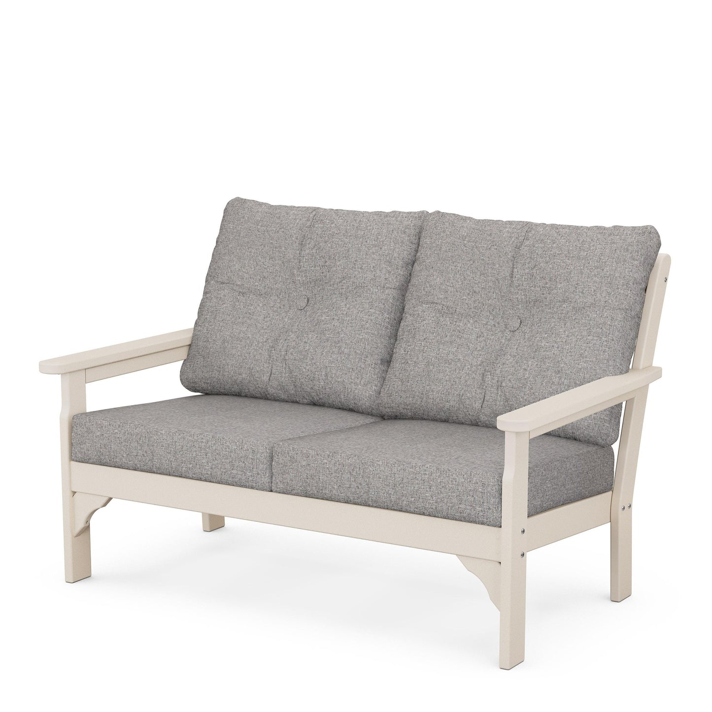 Vineyard Deep Seating Loveseat Sand Frame Grey Mist Cushions, image 23