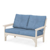 Vineyard Deep Seating Loveseat Sand Frame Sky Blue Cushions