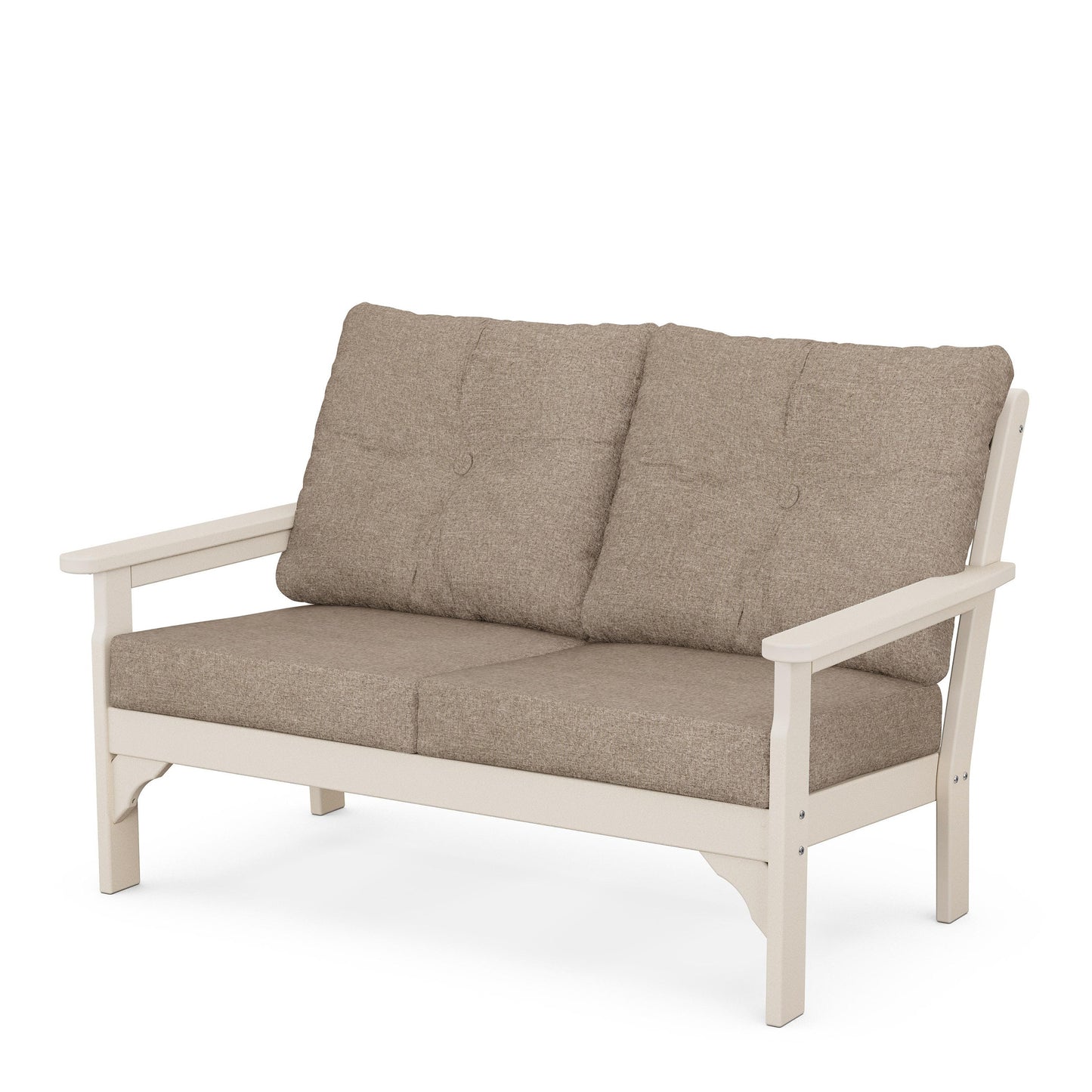 Vineyard Deep Seating Loveseat Sand Frame Spiced Burlap Cushions, image 74