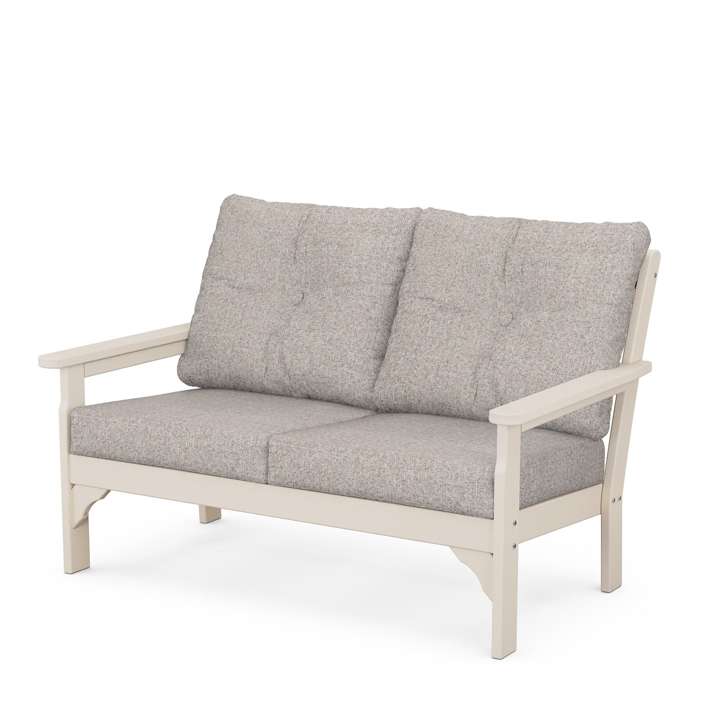 Vineyard Deep Seating Loveseat Sand Frame Weathered Tweed Cushions, image 87