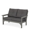Vineyard Deep Seating Loveseat Slate Grey Frame Ash Charcoal Cushions