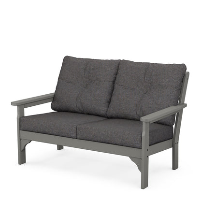Vineyard Deep Seating Loveseat Slate Grey Frame Ash Charcoal Cushions