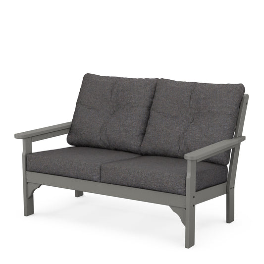 Vineyard Deep Seating Loveseat Slate Grey Frame Ash Charcoal Cushions
