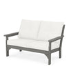 Vineyard Deep Seating Loveseat Slate Grey Frame Natural Linen Cushions