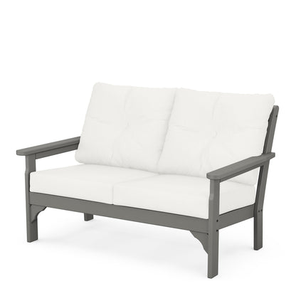 
                  Vineyard Deep Seating Loveseat Slate Grey Frame Natural Linen Cushions - Image 43
                