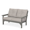 Vineyard Deep Seating Loveseat Slate Grey Frame Weathered Tweed Cushions