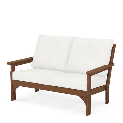 
                  Vineyard Deep Seating Loveseat Teak Frame Natural Linen Cushions - Image 46
                