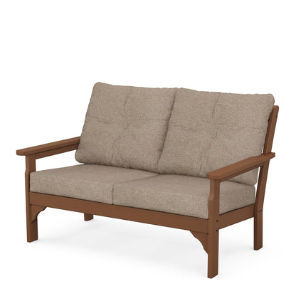 
                  Vineyard Deep Seating Loveseat Teak Frame Spiced Burlap Cushions - Image 72
                